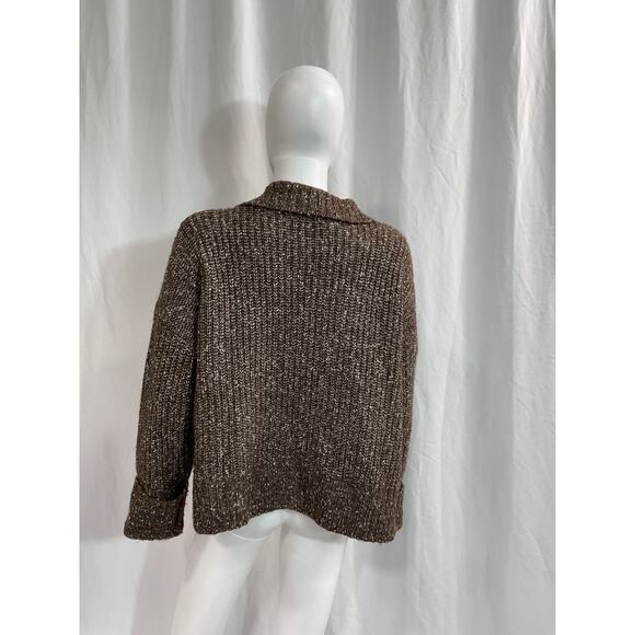 Varley 'Amelia' Brown Oversize Shaker Half Zip Sweater Size XS - Picture 3 of 5